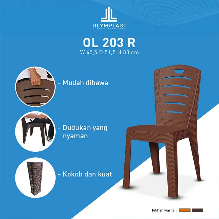 Kursi Plastik Olymplast Motif Rotan OL 203R Olymplast Plastic Furniture