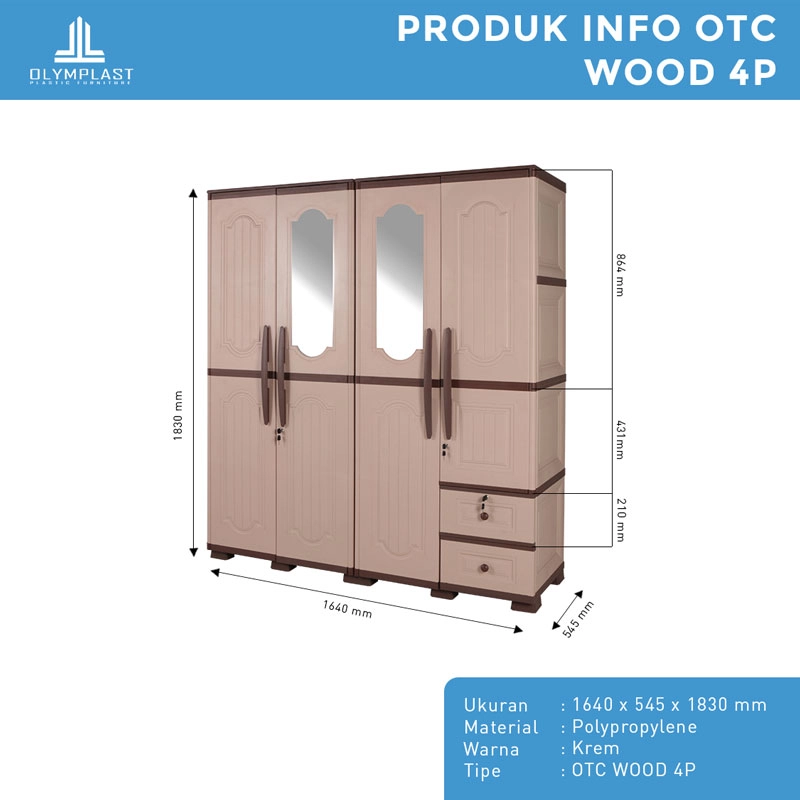 Otc W P Lemari Pakaian Plastik Trasnform Cabinet Pintu Olymplast